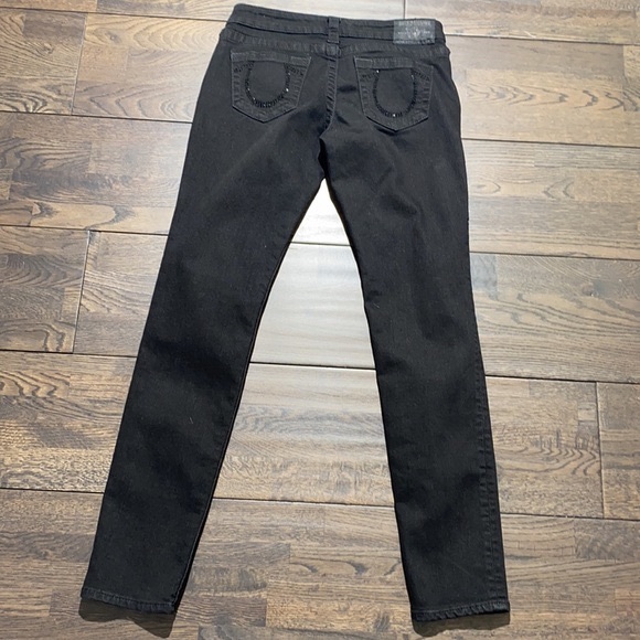 TRUE RELIGION Black Diamond Skinny Jeans Size 28 - Picture 2 of 2